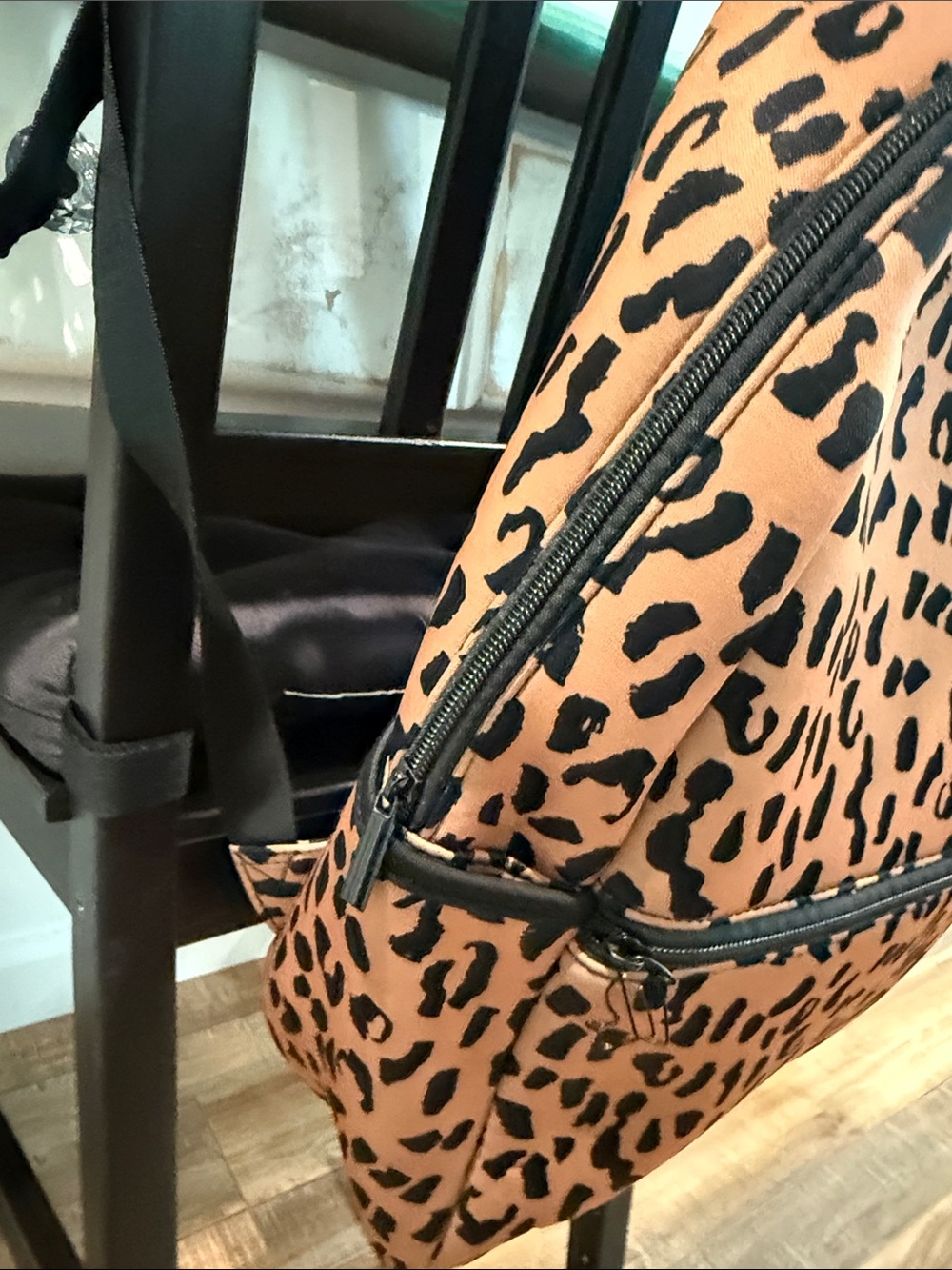 Leopard Print Tan Backpack - Picture 3 of 6